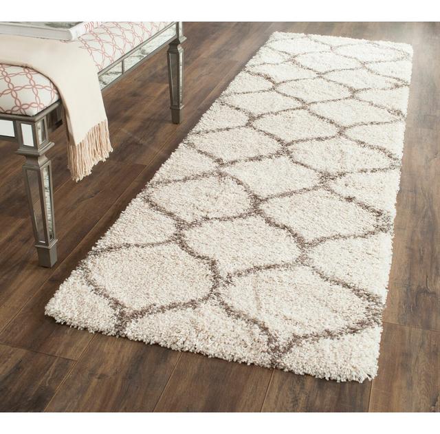 Girault Looped/Hooked Ivory/Grey Rug Mercury Row Rug Size: Runner 62 x 240cm on Productcaster.