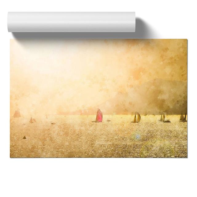 Sailing Boats - Unframed Graphic Art East Urban Home Size: 21cm H x 30cm W x 0.1cm D on Productcaster.