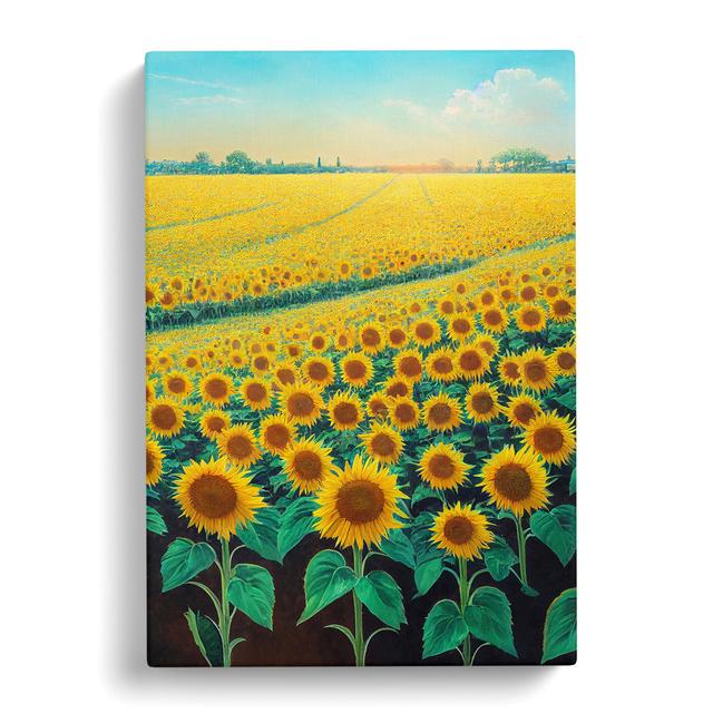 Garlan Sunflower Field Vol.6 - Wrapped Canvas Graphic Art Brambly Cottage Size: 50cm H x 35cm W x 3cm D on Productcaster.