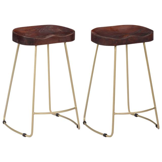 Fulbright Bar Stool (Set of 2) Union Rustic Colour: Walnut, Seat Height: 62", Finish: Gold on Productcaster.