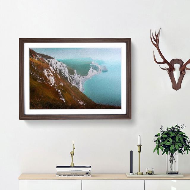 The Cliffs of the Jurassic Coast - Picture Frame Painting Print East Urban Home Frame Option: Walnut Framed, Size: 48cm H x 65cm W x 2cm D on Productcaster.