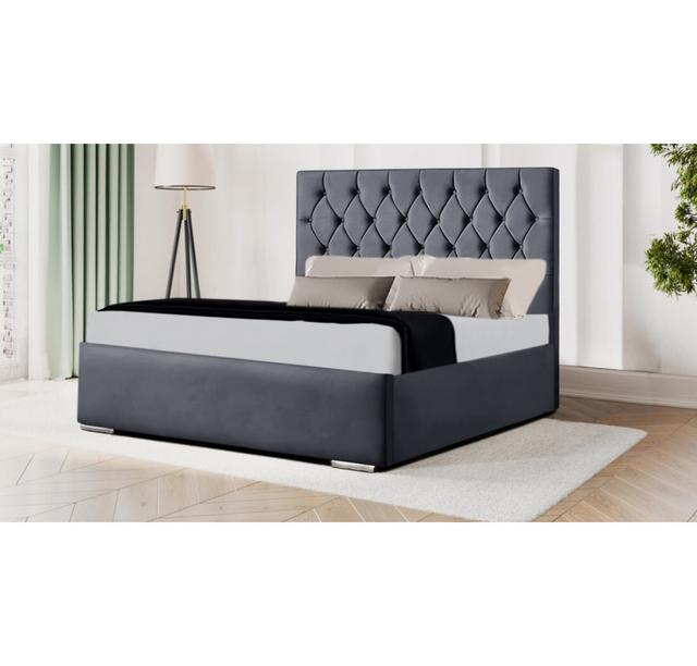 Abuzahr Bed Fairmont Park Colour: Steel Grey, Size: Double (4'6) on Productcaster.