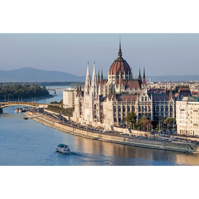 Hungarian Parliament in Budapest - Wrapped Canvas Photograph 17 Stories Size: 30cm H x 46cm W x 3.8cm D on Productcaster.