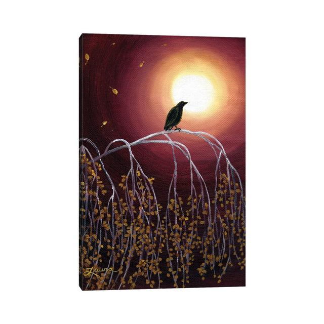 Black Crow On White Birch Branches by Laura Iverson - Wrapped Canvas Painting ClassicLiving Size: 30.48cm H x 20.32cm W x 1.91cm D on Productcaster.