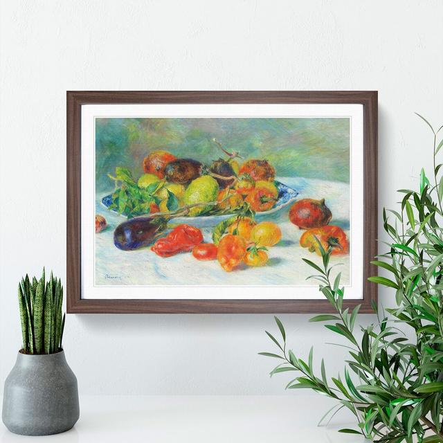 Still Life with Fruits Vol.4 by Pierre-Auguste Renoir - Picture Frame Painting East Urban Home Frame Option: Walnut Framed, Size: 36cm H x 48cm W x 2c on Productcaster.