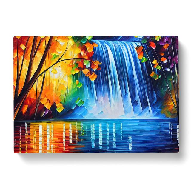 Glimmering River Waterfall Vol.1 - Wrapped Canvas Graphic Art Alpen Home Size: 35cm H x 50cm W x 3cm D on Productcaster.