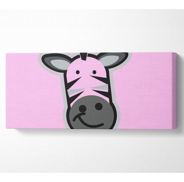 Smiling Zebra Face Pink - Wrapped Canvas Panoramic Art Prints Isabelle & Max Size: 71cm H x 162.5cm W x 10cm D on Productcaster.