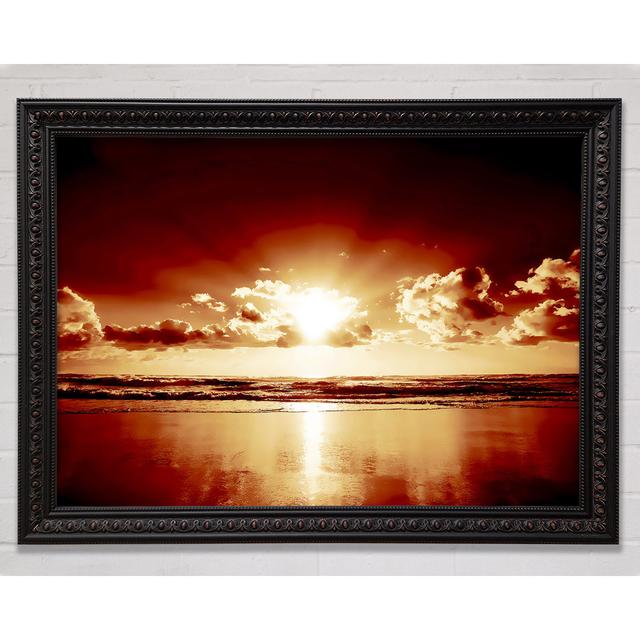 Peach Ocean Sunrise - Single Picture Frame Art Prints Bright Star Size: 84.1cm H x 118.9cm W on Productcaster.