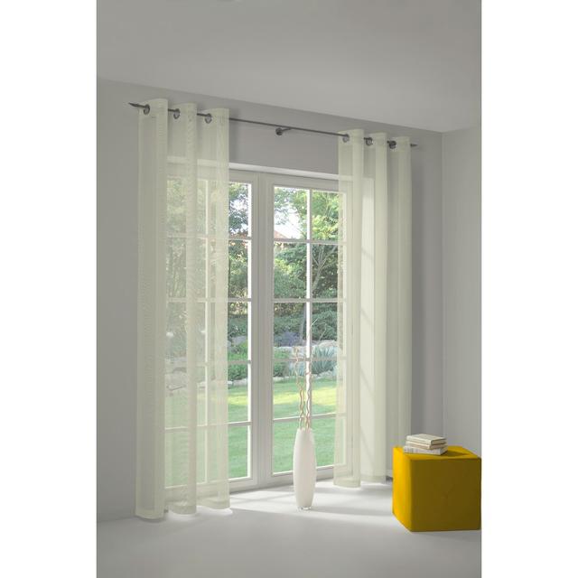 Bettina Polyester Standard Eyelets Sheer Single Curtain Panel Wirth Curtain Colour: Champagne, Panel Size: 145cm wide x 800cm high on Productcaster.