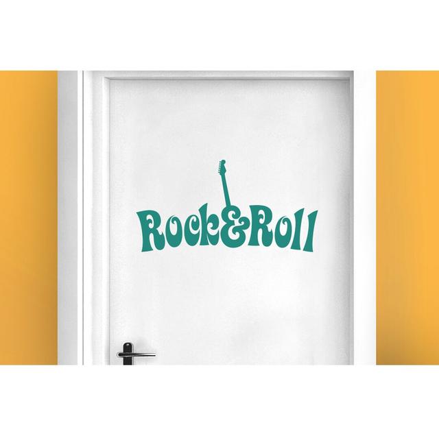 Rock and Roll Door Room Wall Sticker East Urban Home Colour: Aqua Green on Productcaster.