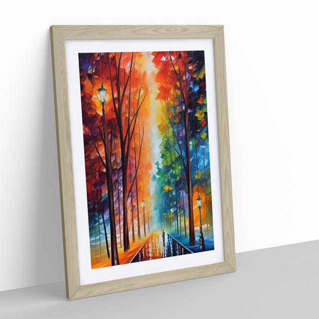 Colourful Woodland Forest No.2 - Picture Frame Painting Marlow Home Co. Frame Colour: Oak Framed, Size: 64cm H x 46cm W x 2cm D on Productcaster.