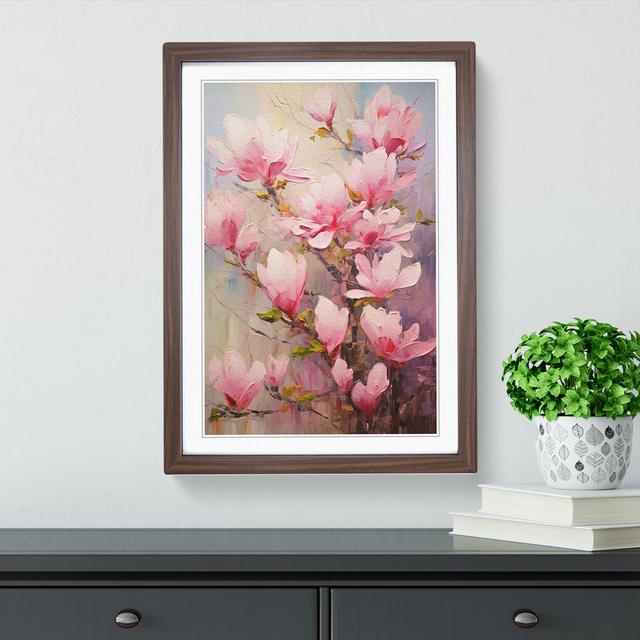 Floral Impressionism Marlow Home Co. Format: Walnut Framed, Size: 46cm H x 34cm W on Productcaster.