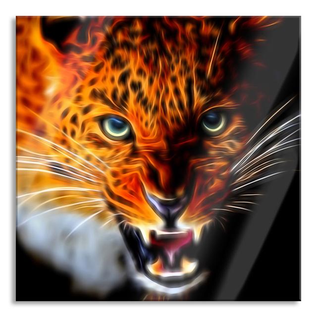 Stalking Leopard - Unframed Photograph on Glass Ebern Designs Size: 60cm H x 60cm W x 0.4cm D on Productcaster.