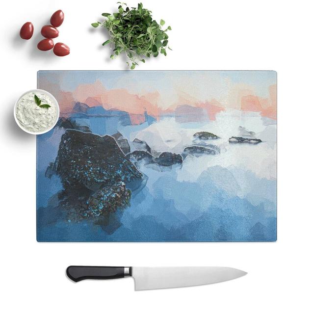 Tempered Glass Beach in Yantai China Chopping Board East Urban Home Size: 39 cm W x 28.5 cm L on Productcaster.