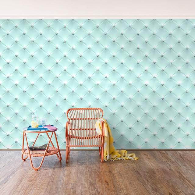 Semi-Gloss Wallpaper East Urban Home Size: 3.36m x 225cm, Materialqualität: Standard (110g/m²), Colour: Mint green on Productcaster.