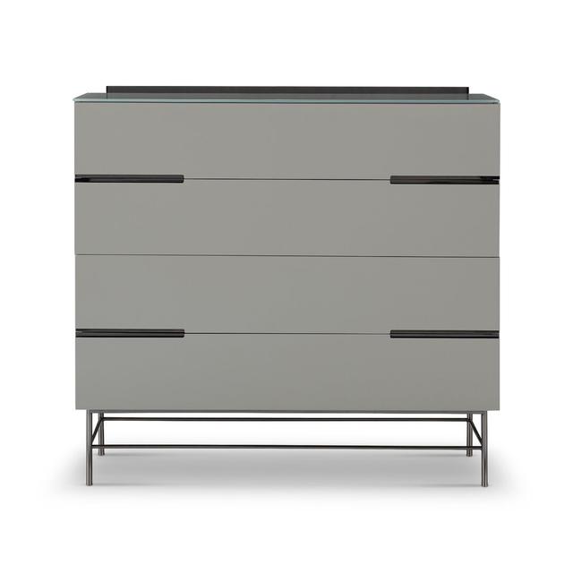 Nicholls 4 - Drawer Chest of Drawers Canora Grey Colour: Grey/Dark Chrome on Productcaster.