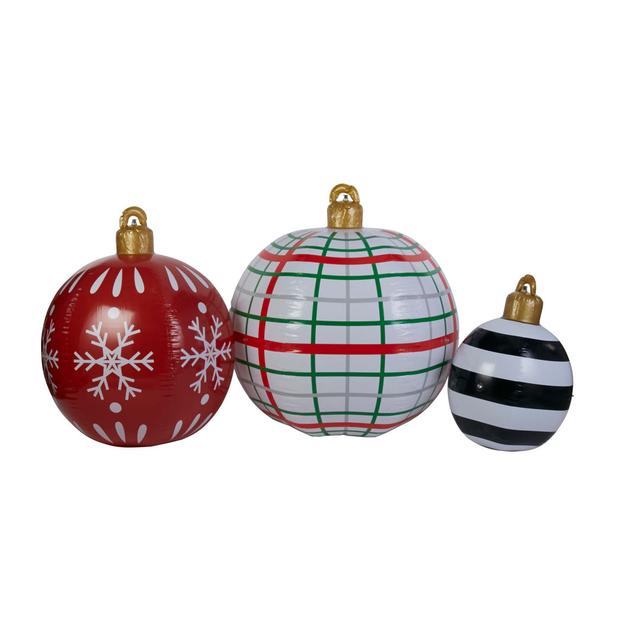 3pc SET - PVC INFLATABLE CHRISTMAS BAUBLES The Seasonal Aisle on Productcaster.