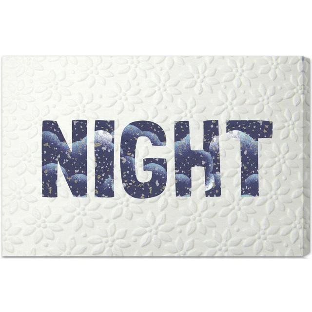 'Night Blue' by Blakely Home Typography Wrapped on Canvas East Urban Home Size: 41cm H x 61cm W on Productcaster.