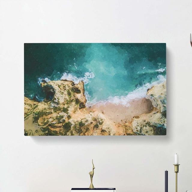 Beach In Lagos Portugal - Wrapped Canvas Print East Urban Home Size: 40cm H x 60cm W x 3cm D on Productcaster.