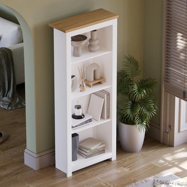 Beacsfield Bookcase August Grove Colour: White on Productcaster.