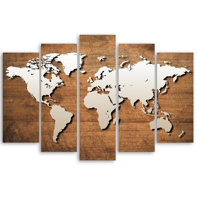 Canvas Print Vintage World Map Brown Williston Forge Size: 70cm H x 100cm W on Productcaster.