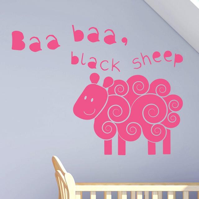 Baa Baa Black Sheep Nursery Rhyme Wall Sticker Happy Larry Colour: Pink on Productcaster.