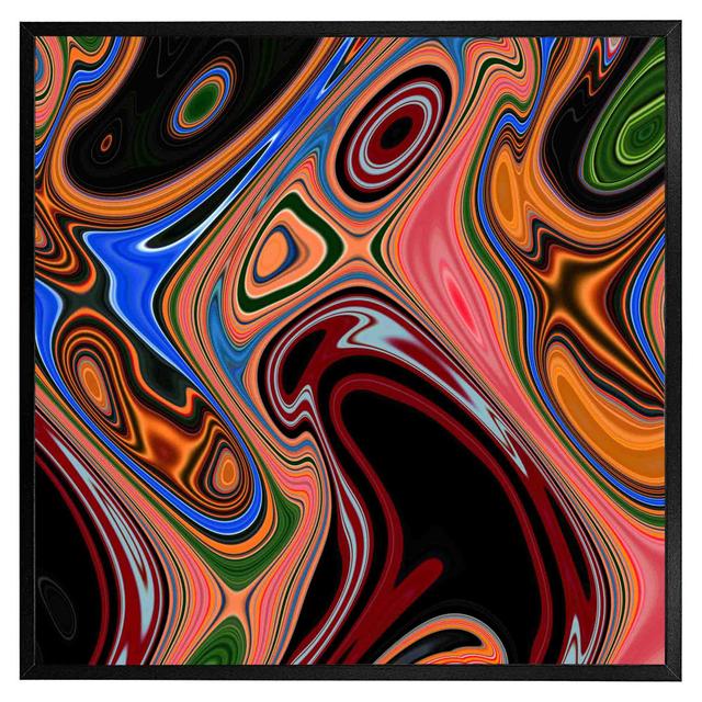 Goehner Pyschedelic Marble Pattern - Single Picture Frame Art Prints Latitude Run Frame Colour: Black Framed, Size: 31cm H x 31cm W x 4cm D on Productcaster.