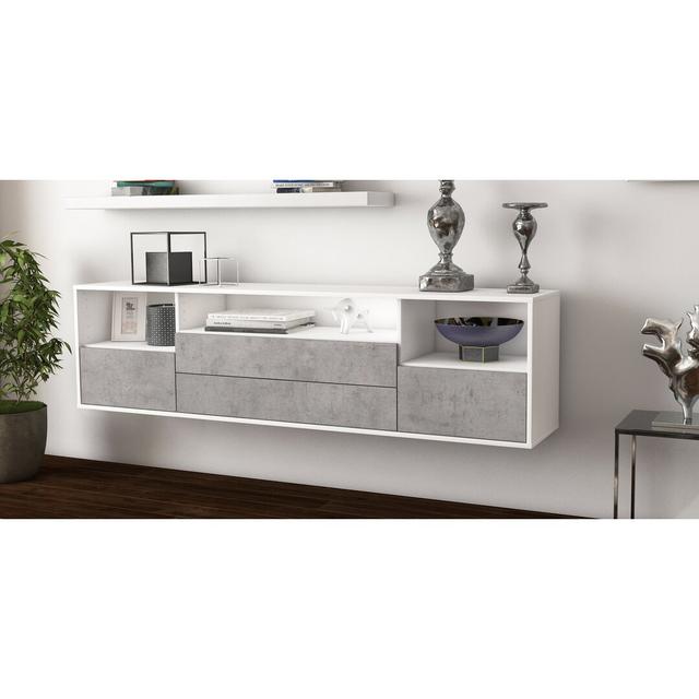 Gowen TV Stand for TVs up to 78" Ebern Designs Colour: White/Concrete on Productcaster.