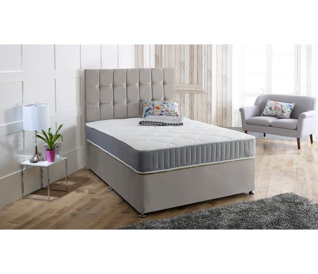 Jeanette Divan Bed & Headboard Fairmont Park Size: Super King (6'), Colour: Silver on Productcaster.