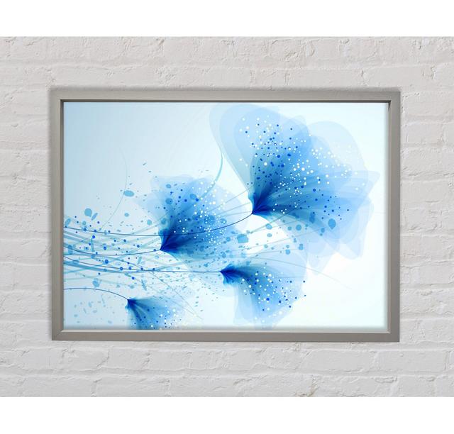 Gerahmter Kunstdruck Blue Sparkle Ophelia & Co. Größe: 84,1 cm H x 118,9 cm B x 3,3 cm T, Format: Hellgrau gerahmte Leinwand on Productcaster.