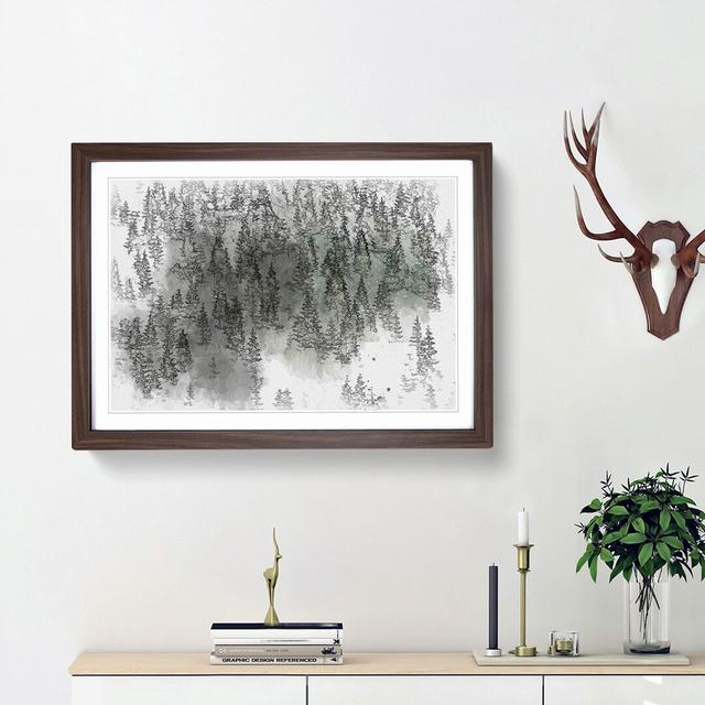 Beauty of the Pine Tree Forest in Abstract - Picture Frame Graphic Art Print East Urban Home Frame Option: Walnut Framed, Size: 36cm H x 48cm W x 2cm on Productcaster.