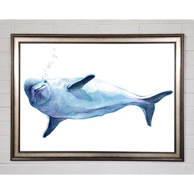 Dolphin Bubbles Framed Print Highland Dunes Size: 42cm H x 59.7cm W on Productcaster.