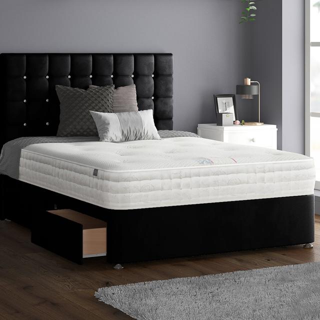 Galarza Divan Bed Base Mercer41 Size: Single (3'), Colour: Black, Storage Type: 2 Left Drawers on Productcaster.