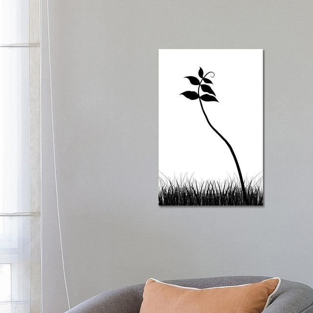 Minimalist Black & White Plant by Nordic Print Studio - Gallery-Wrapped Canvas Giclée on Canvas Ebern Designs Size: 66.04cm H x 45.72cm W, Format: Wra on Productcaster.