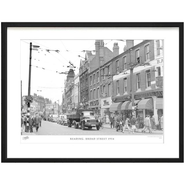 'Reading, Broad Street 1954' by Francis Frith - Picture Frame Photograph Print on Paper The Francis Frith Collection Size: 45cm H x 60cm W x 2.3cm D on Productcaster.