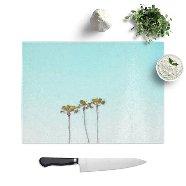 Tempered Glass Summer Palm Trees Chopping Board East Urban Home Size: 39 cm W x 28.5 cm L on Productcaster.