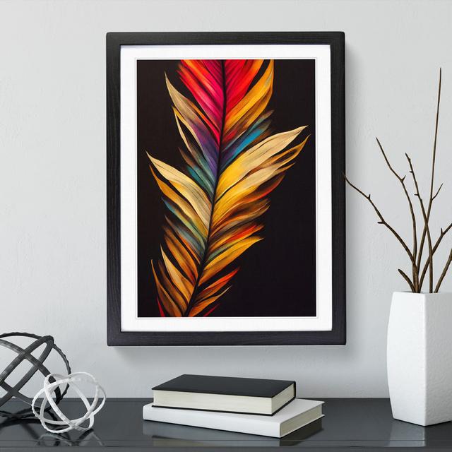 Colourful Feather No.2 - Graphic Art Latitude Vive Size: 48cm H x 36cm W, Format: Black Framed, Matte Colour: White on Productcaster.