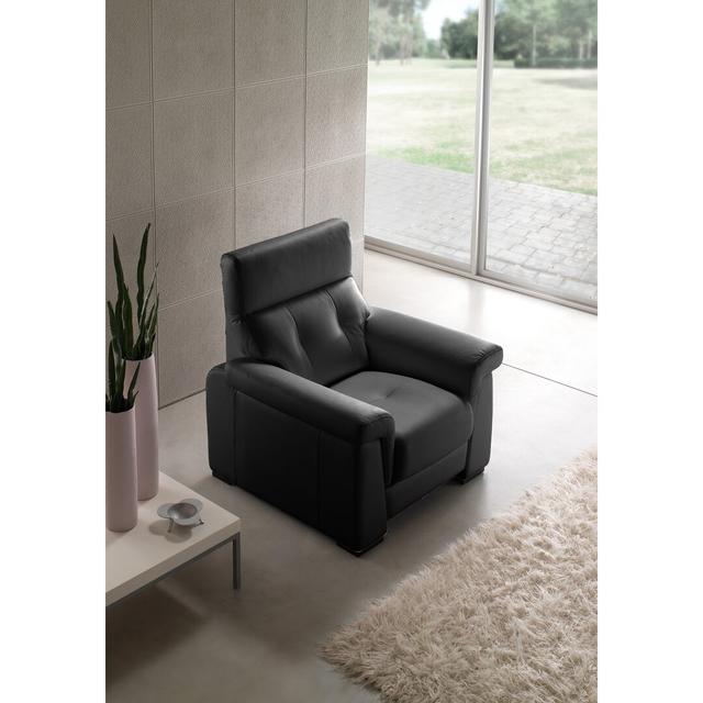 Ditto Leather Armchair Ebern Designs Upholstery Colour: Black on Productcaster.