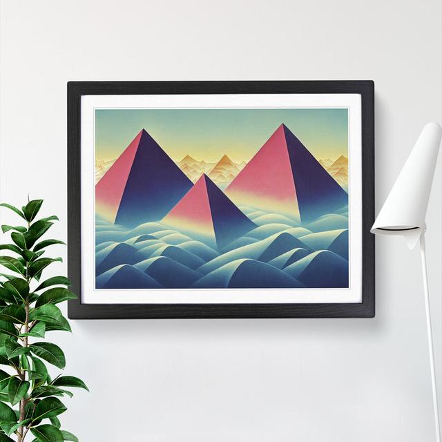 Futuristic Pyramids Abstract - Picture Frame Graphic Art Alpen Home Frame Colour: Black Framed, Size: 46cm H x 64cm W x 2cm D on Productcaster.