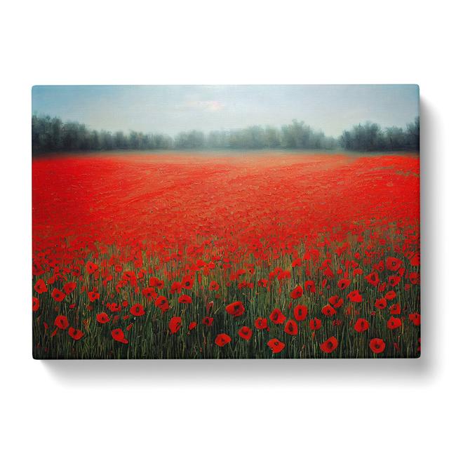 Irresistible Poppy Field Flowers - Wrapped Canvas Painting Marlow Home Co. Size: 35cm H x 50cm W x 3cm D on Productcaster.