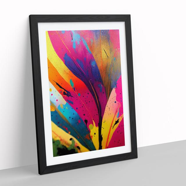 Feather Paint Splash No.3 Abstract - Picture Frame Painting Latitude Vive Frame Colour: Black, Size: 34cm H x 25cm W x 2cm D on Productcaster.