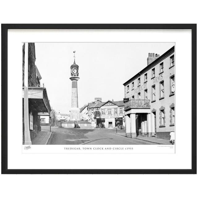 Tredegar, Town Clock And Circle C1955 - Single Picture Frame Print The Francis Frith Collection Size: 40cm H x 50cm W x 2.3cm D on Productcaster.