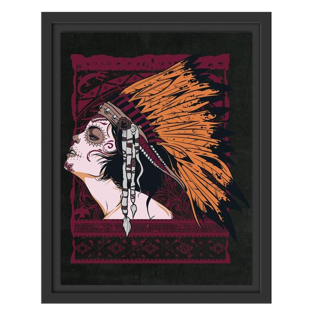 Gerahmtes Wandbild Indian girl schwarz East Urban Home Größe: 38 cm H x 30 cm B on Productcaster.