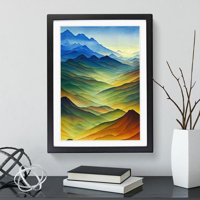 XV1022-2927X Mountain Landscape Painting No.2 - Picture Frame Graphic Art Alpen Home Format: Black, Size: 64cm H x 46cm W x 2cm D on Productcaster.