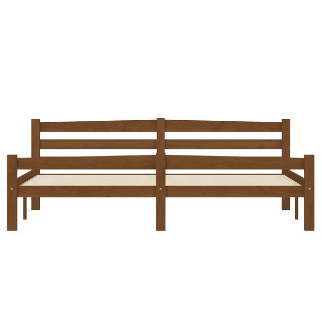 Beeman Bed Frame Marlow Home Co. Colour: Honey Brown, Size: 200 x 200 cm on Productcaster.