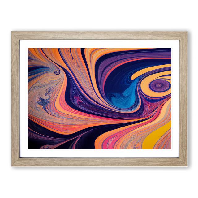 Modern Marbling Vol.8 Abstract - Picture Frame Graphic Art Metro Lane Size: 25cm H x 34cm W x 2cm D, Frame Colour: Oak on Productcaster.