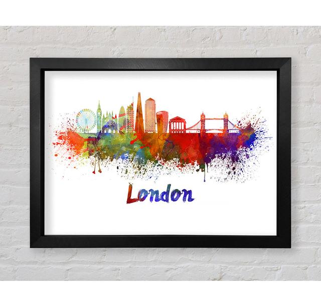 Rainbow London Splash - Einzelner Bilderrahmen Kunstdrucke Rosalind Wheeler Größe: 84,1 cm H x 118,9 cm B x 3,4 cm T on Productcaster.