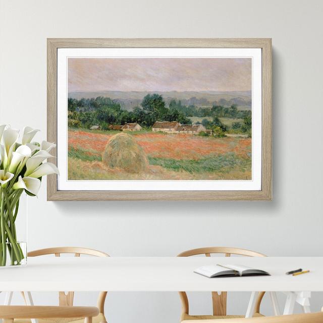 Haystack at Giverny by Claude Monet - Picture Frame Painting East Urban Home Size: 27cm H x 36cm W x 2cm D, Frame Option: Oak Framed on Productcaster.