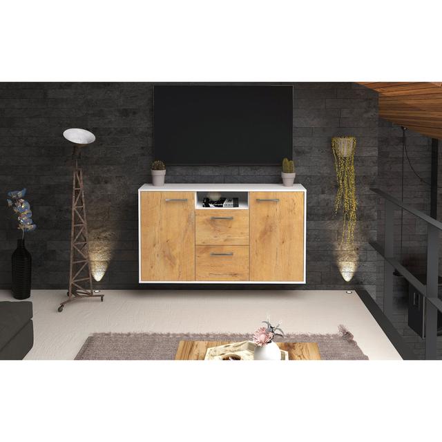 TV-Schrank Dayton für TVs bis zu 70" STIL.ZEIT Farbe (Korpus/Front): Eiche/Weiß on Productcaster.