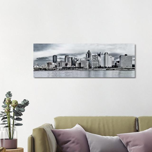 Pittsburgh Skyline Cityscape - Wrapped Canvas Panoramic Print Brayden Studio Size: 40.64cm H x 121.92cm W x 3.81cm D on Productcaster.